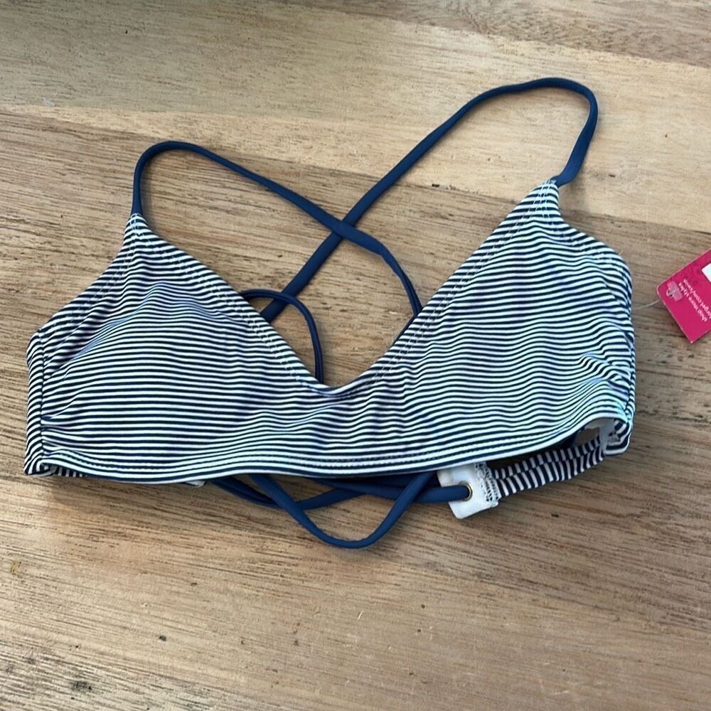NWT  Xhilaration nautical SmStrappy bikini top xs